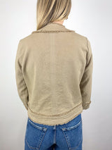 Kiki Jacket in Khaki Stretch Canvas - The Shoe Hive