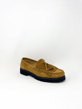 Kilt Lug Sole Penny Loafer in Whiskey Suede - The Shoe Hive