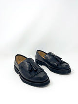 Kilt Penny Loafer in Black Leather - The Shoe Hive