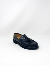 Kilt Penny Loafer in Black Leather - The Shoe Hive