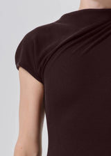Kira Sculptural Dress in Chocolate - The Shoe Hive