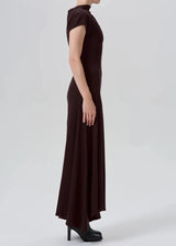 Kira Sculptural Dress in Chocolate - The Shoe Hive