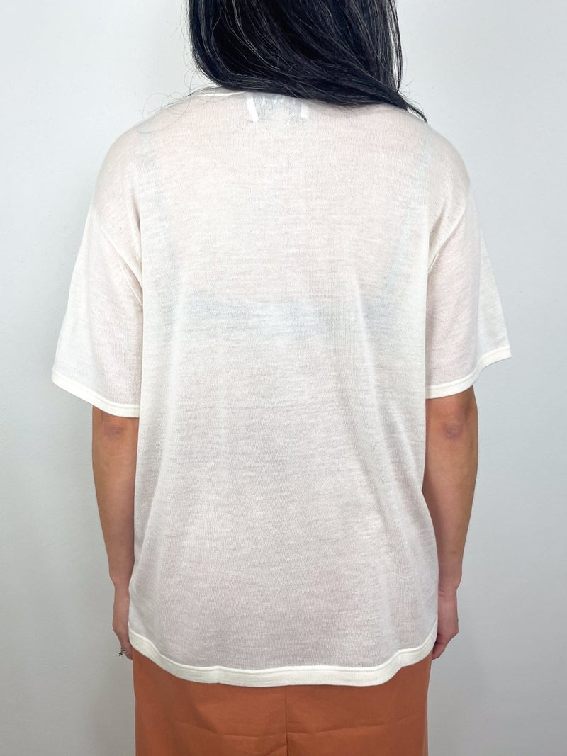 Knit Big Boy Tee in Ivory - The Shoe Hive