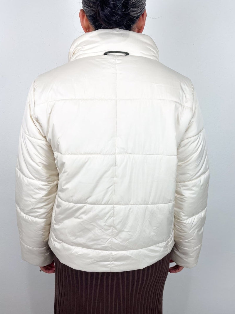 Knit Cuff Puffer in Talc - The Shoe Hive