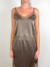 Lace Trimmed Cami in Cocoa - The Shoe Hive