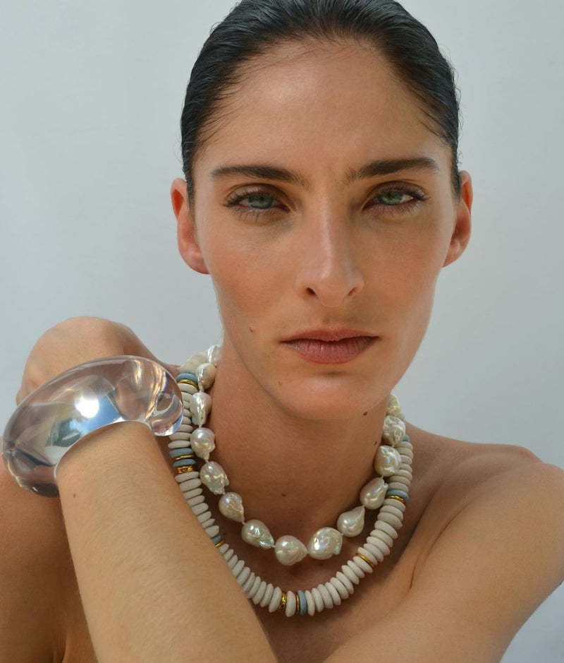 Laguna Necklace in White - The Shoe Hive