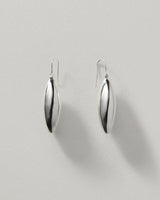 Large Elongated Ellipse Earrings in Silver - The Shoe Hive