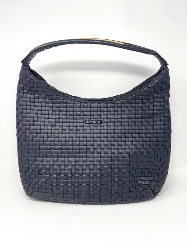 Large Woven Shoulder Bag in Black - The Shoe Hive