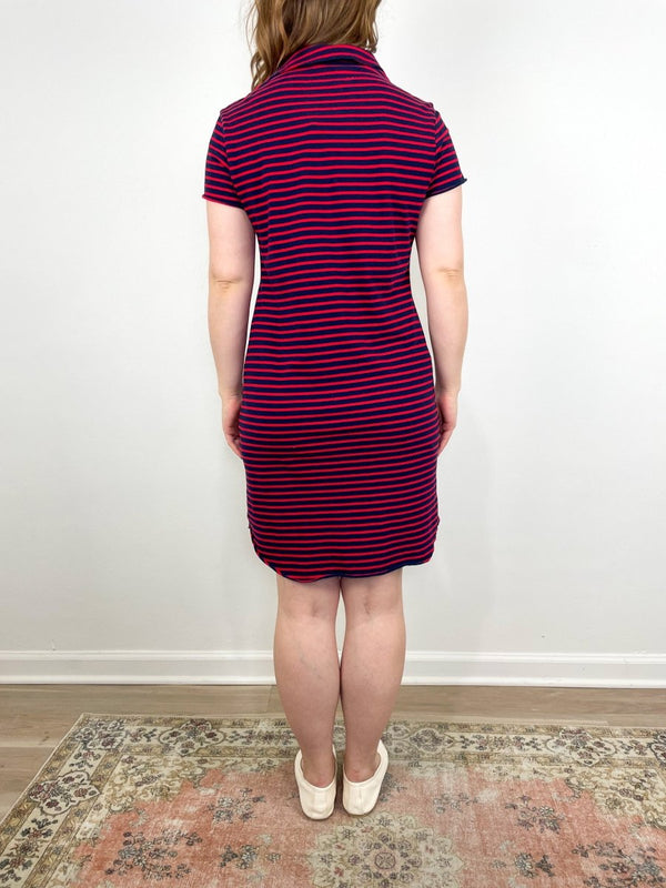 Lauren Polo Dress in British Royal Navy/Red - The Shoe Hive