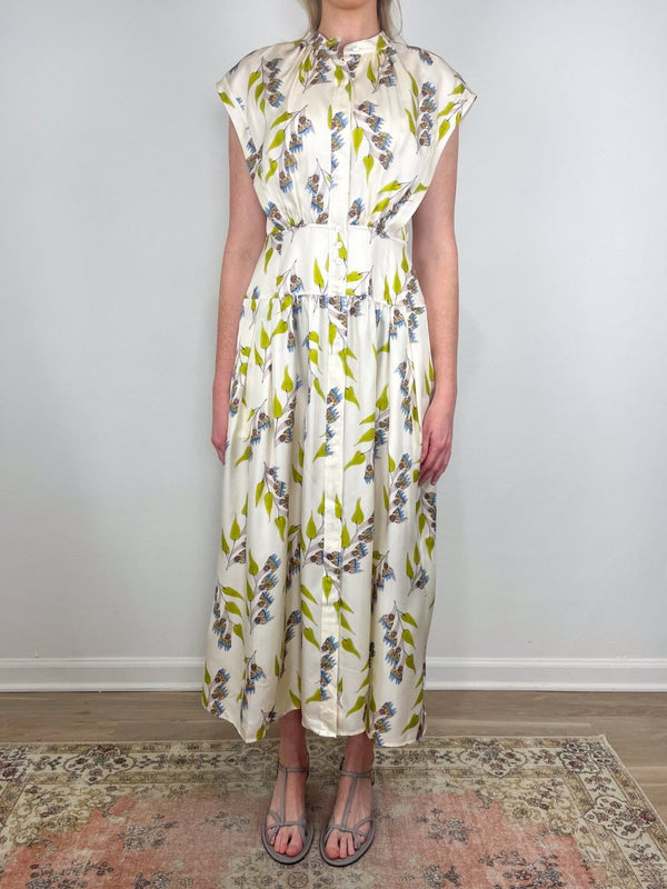 Lausanne SL Button Up Dress in Infinite Flower - The Shoe Hive