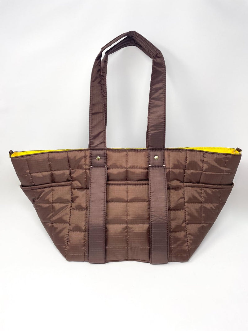 Le Box Tote Sportif w/Tabs in Brown Nylon - The Shoe Hive