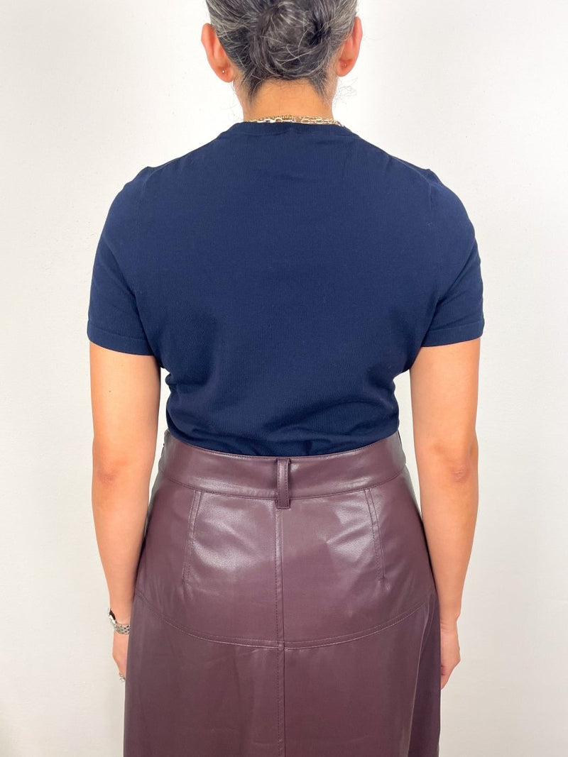 Lee Tee in Navy Ice Cotton - The Shoe Hive