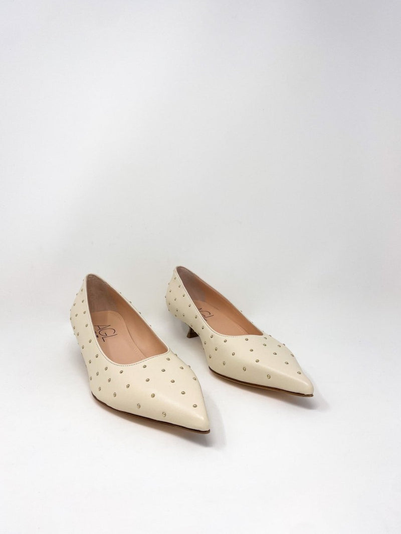 Lenor Studs in Gess Gold Cuoio - The Shoe Hive