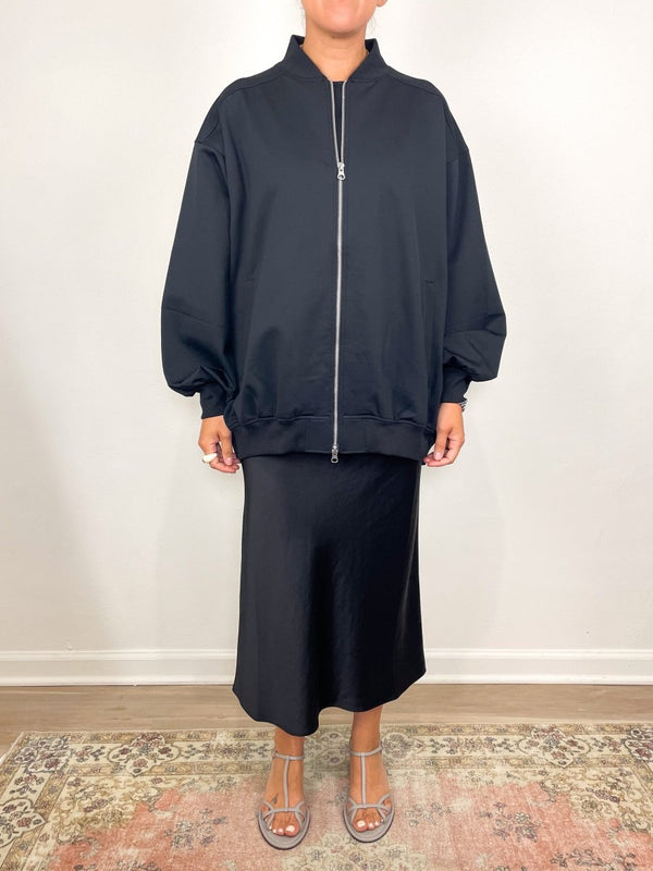 Leslie Oversized Blouson in Black - The Shoe Hive