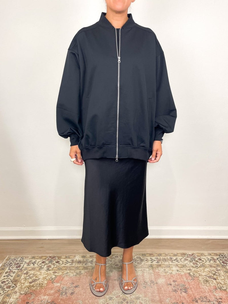 Leslie Oversized Blouson in Black - The Shoe Hive