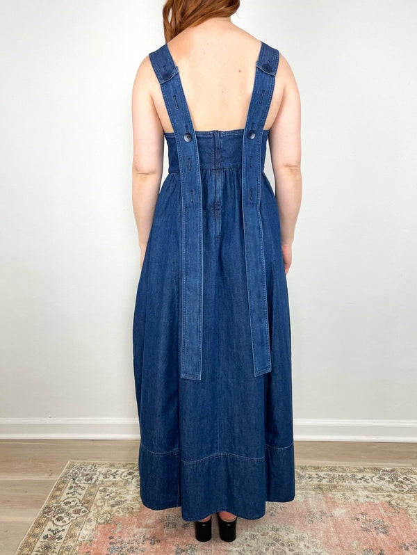 Light Weight Stone Wash Sculpted Dress in Dark Enzyme Wash - The Shoe Hive