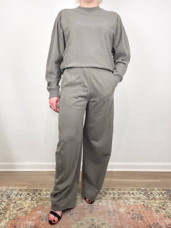 Light Weight Sweatshirting Winslow Pant in Dark Stone - The Shoe Hive