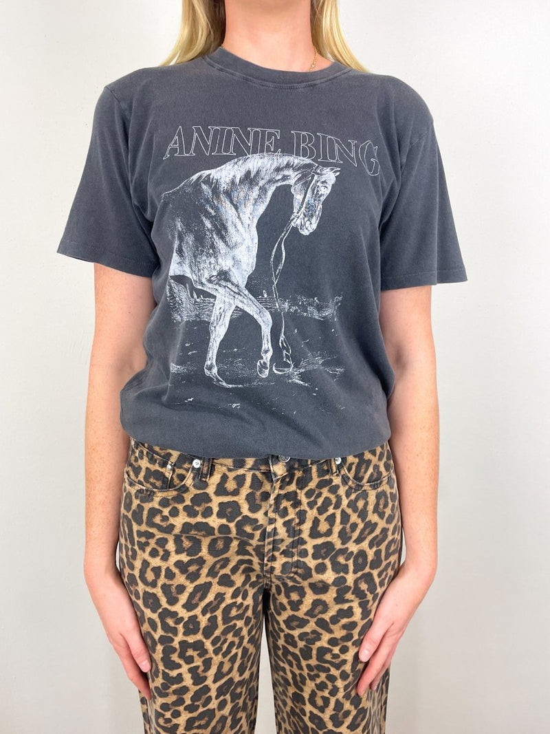 Lili Tee Horse in Washed Black - The Shoe Hive