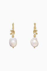 Lilith White Pearl Hoop Earring - The Shoe Hive
