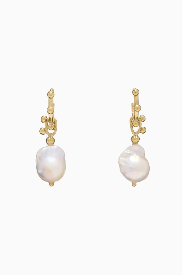 Lilith White Pearl Hoop Earring - The Shoe Hive