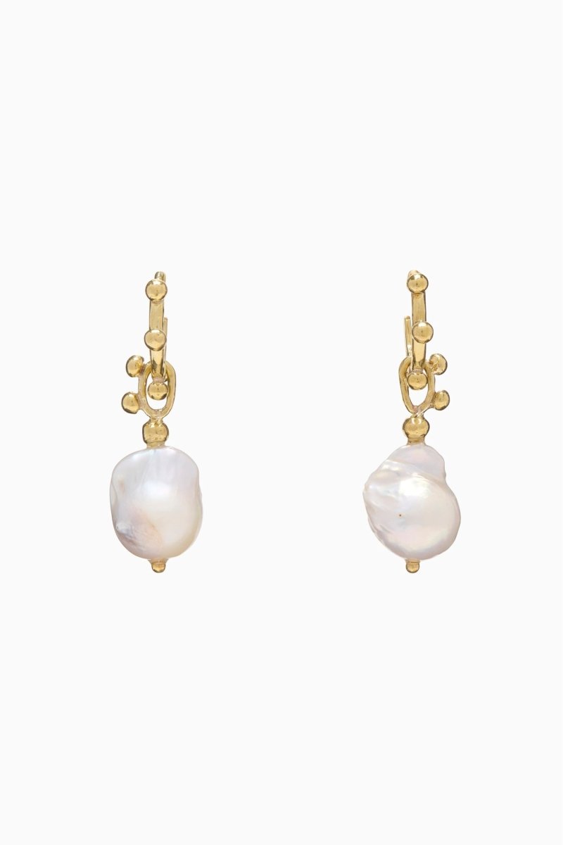 Lilith White Pearl Hoop Earring - The Shoe Hive