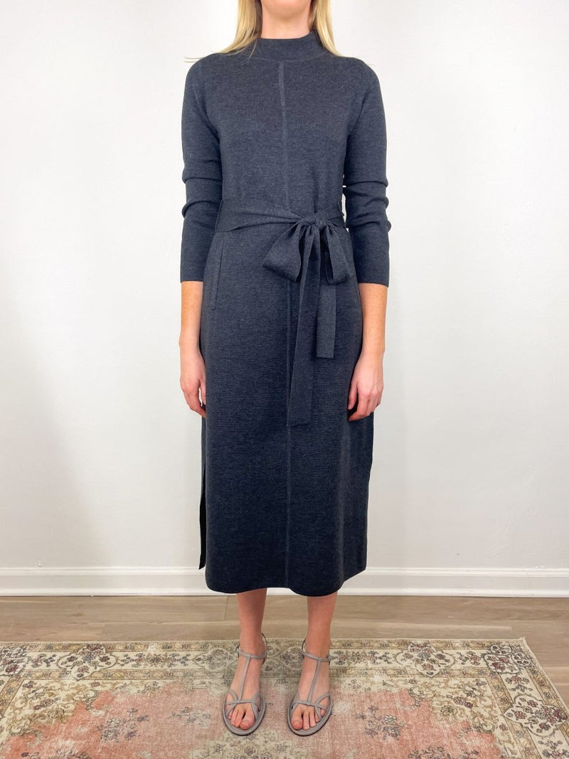 Lindsey Dress in Charcoal Extra Fine Merino Wool - The Shoe Hive