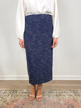 Long Pull On Skirt in Ink Speckled Knit - The Shoe Hive