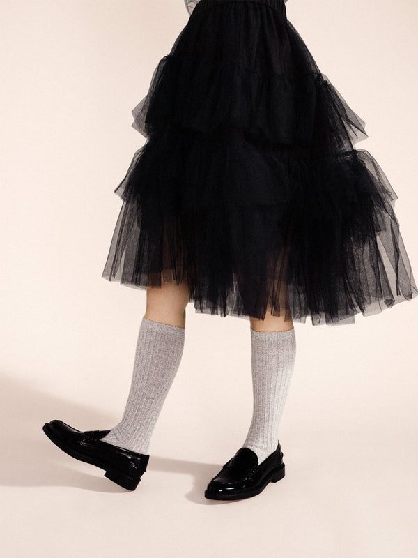 Long Reverse Cashmere Rib Knee Hi in Mist - The Shoe Hive