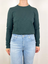 Long Sleeve Crewneck in Evergreen - The Shoe Hive