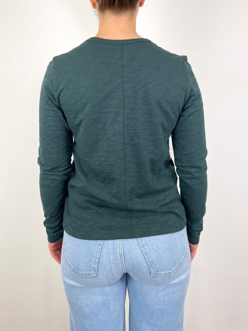 Long Sleeve Crewneck in Evergreen - The Shoe Hive