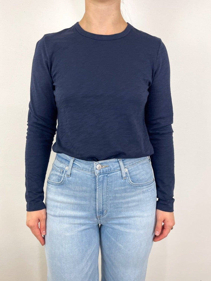 Long Sleeve Crewneck in Navy - The Shoe Hive