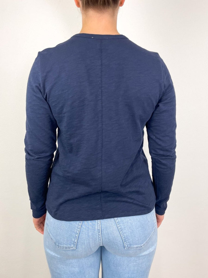 Long Sleeve Crewneck in Navy - The Shoe Hive