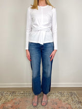 Long Sleeve Kelsey Top in Optic White - The Shoe Hive