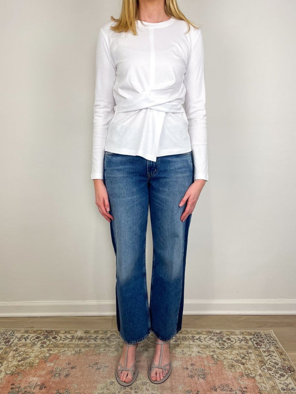 Long Sleeve Kelsey Top in Optic White - The Shoe Hive
