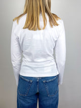 Long Sleeve Kelsey Top in Optic White - The Shoe Hive