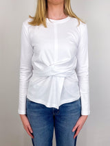Long Sleeve Kelsey Top in Optic White - The Shoe Hive
