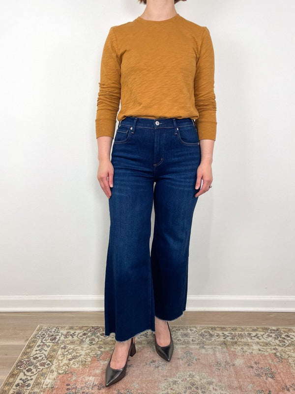 Long Sleeve Ribbed Cuff Crewneck in Turmeric - The Shoe Hive