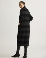 Lorimer Long Cardigan in Charcoal Stripe - The Shoe Hive