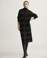 Lorimer Long Cardigan in Charcoal Stripe - The Shoe Hive