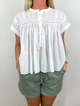 Louelle Top in White - The Shoe Hive