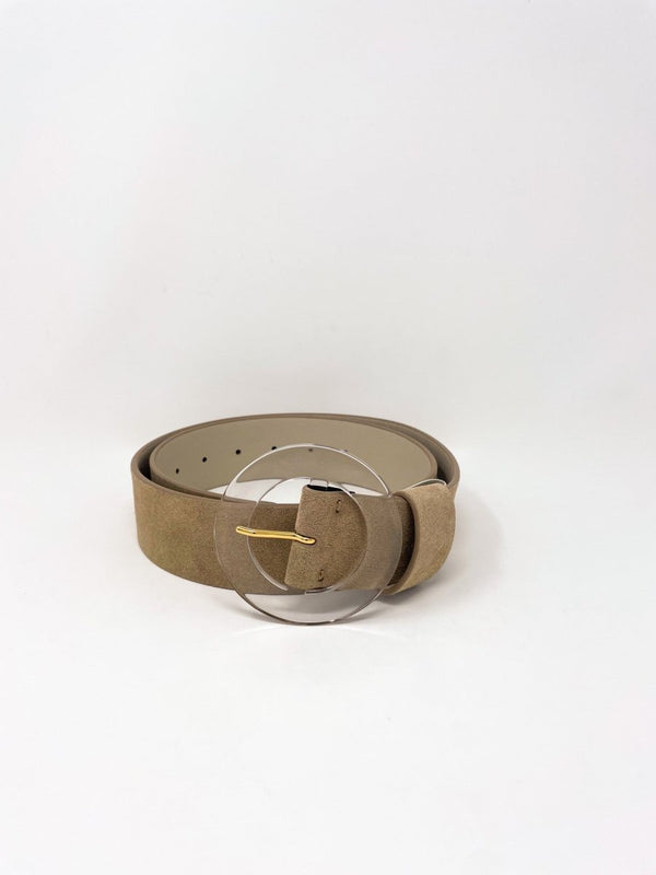 Louise Belt in Light Taupe Suede - The Shoe Hive