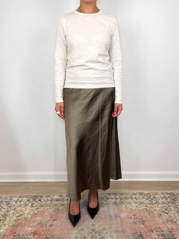 L/S Crew Back Seam in Stone - The Shoe Hive