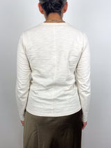 L/S Crew Back Seam in Stone - The Shoe Hive