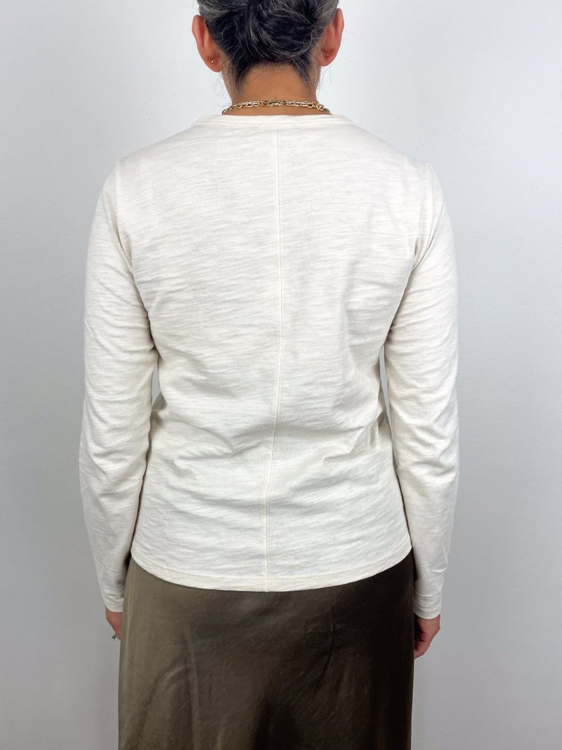 L/S Crew Back Seam in Stone - The Shoe Hive