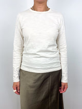 L/S Crew Back Seam in Stone - The Shoe Hive