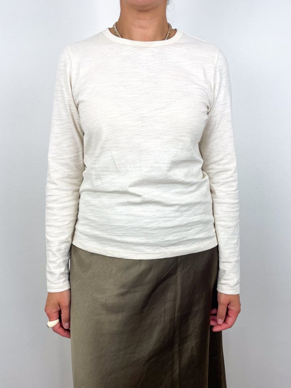 L/S Crew Back Seam in Stone - The Shoe Hive