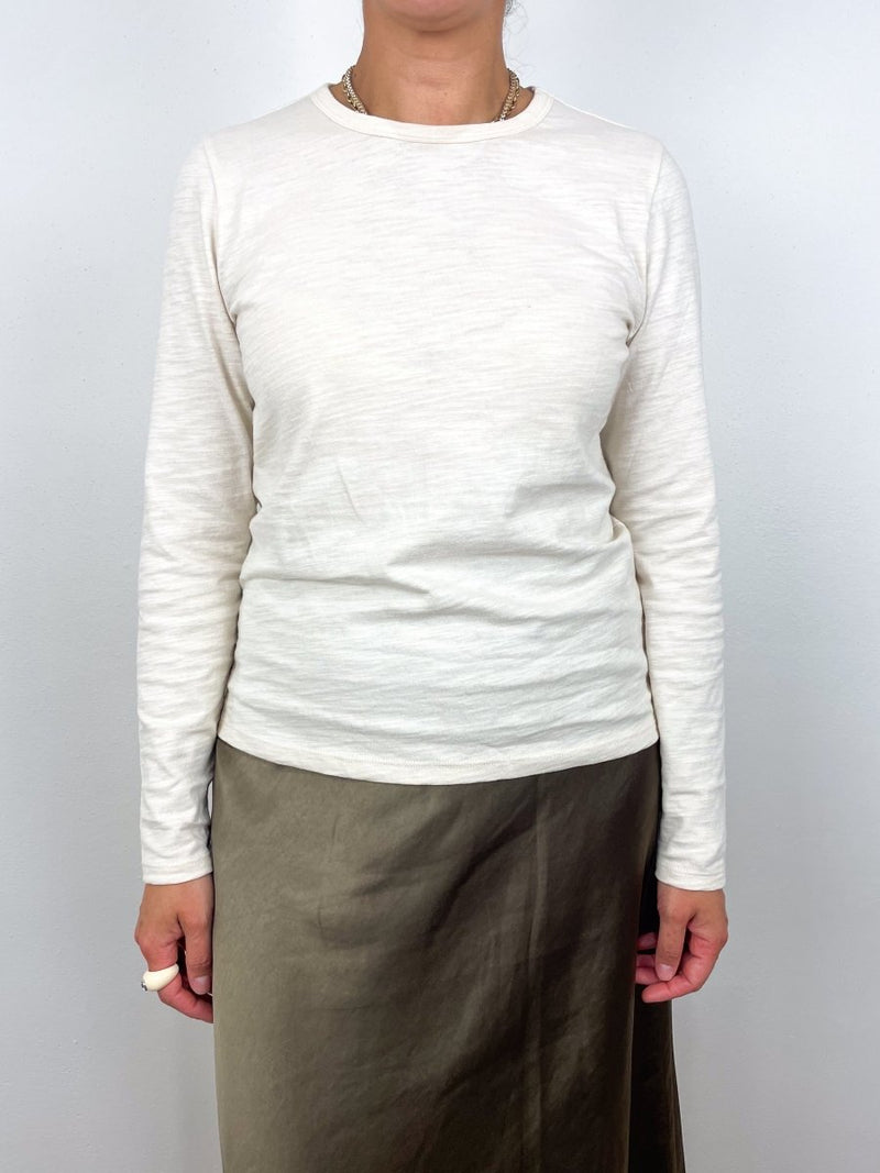 L/S Crew Back Seam in Stone - The Shoe Hive