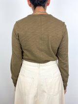 L/S Crew Back Seam in Truffle - The Shoe Hive