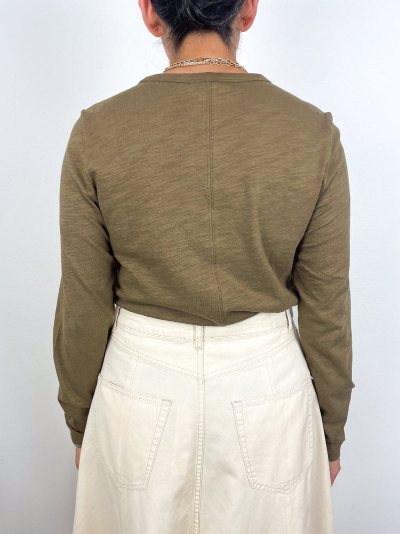 L/S Crew Back Seam in Truffle - The Shoe Hive