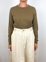 L/S Crew Back Seam in Truffle - The Shoe Hive